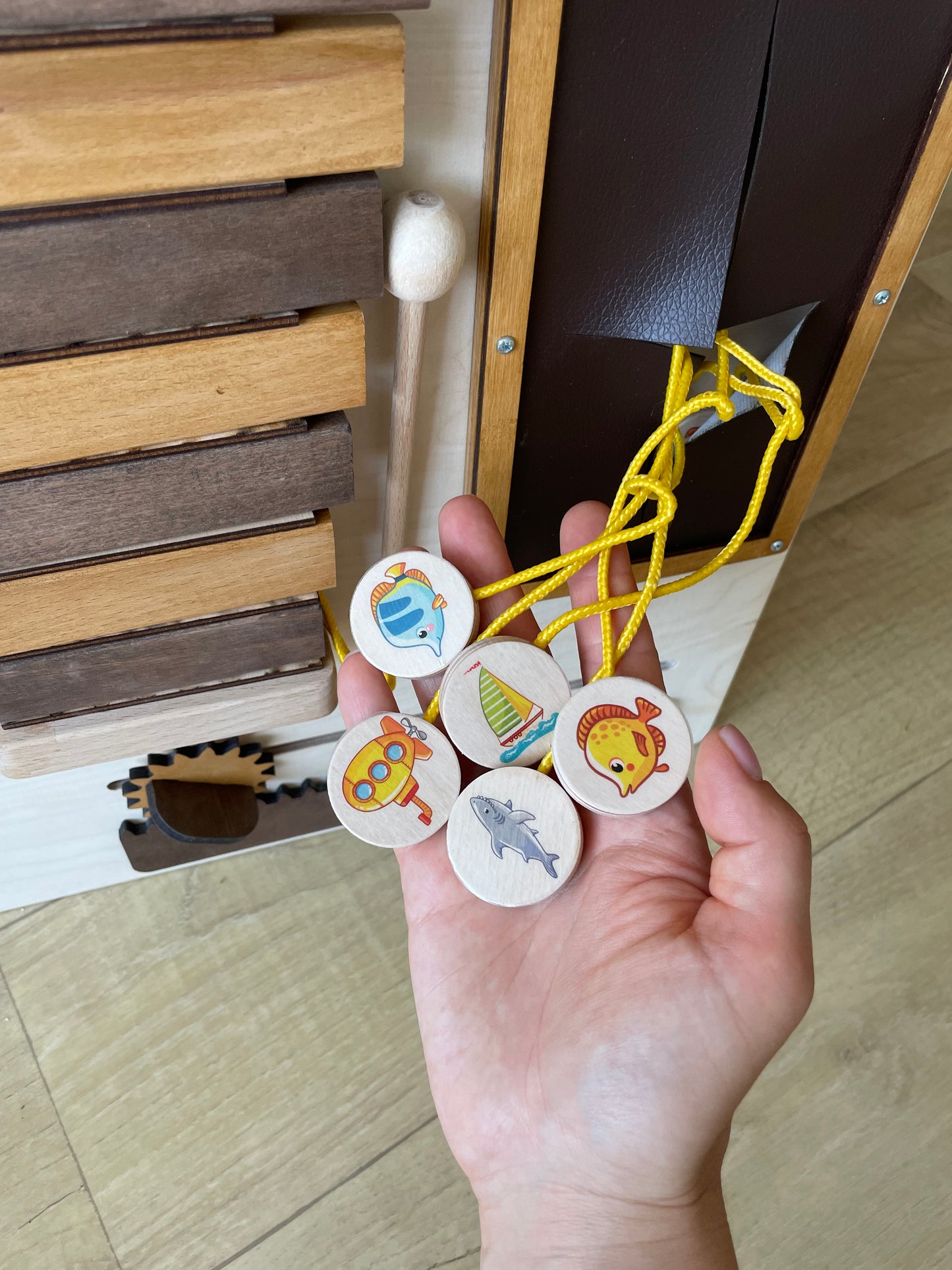 Sensory Wall Panel 50х70cm | 1 section of 3 | Large busy board for wall