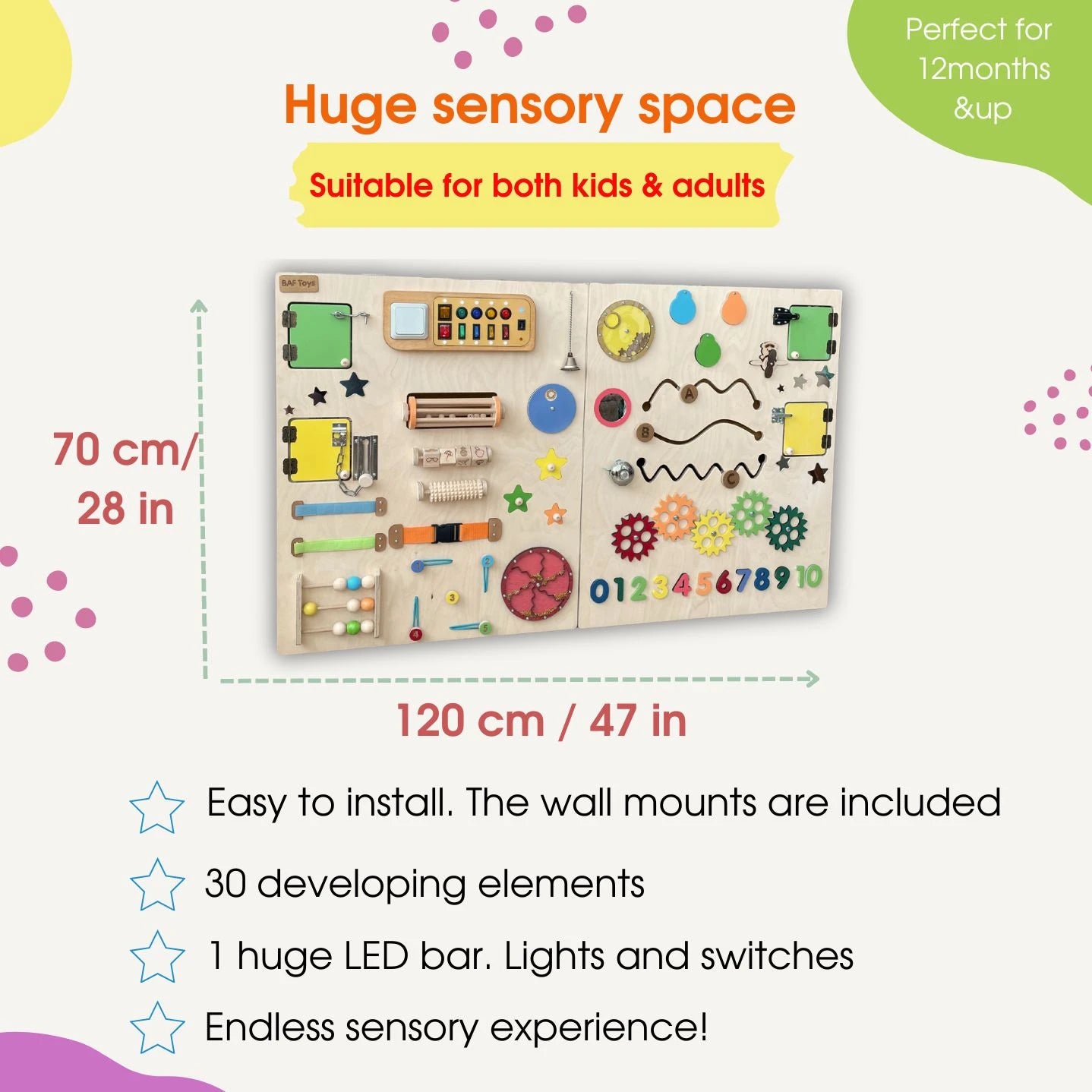 Sensory Wall Panel for Special Needs | Colorful Natural Style