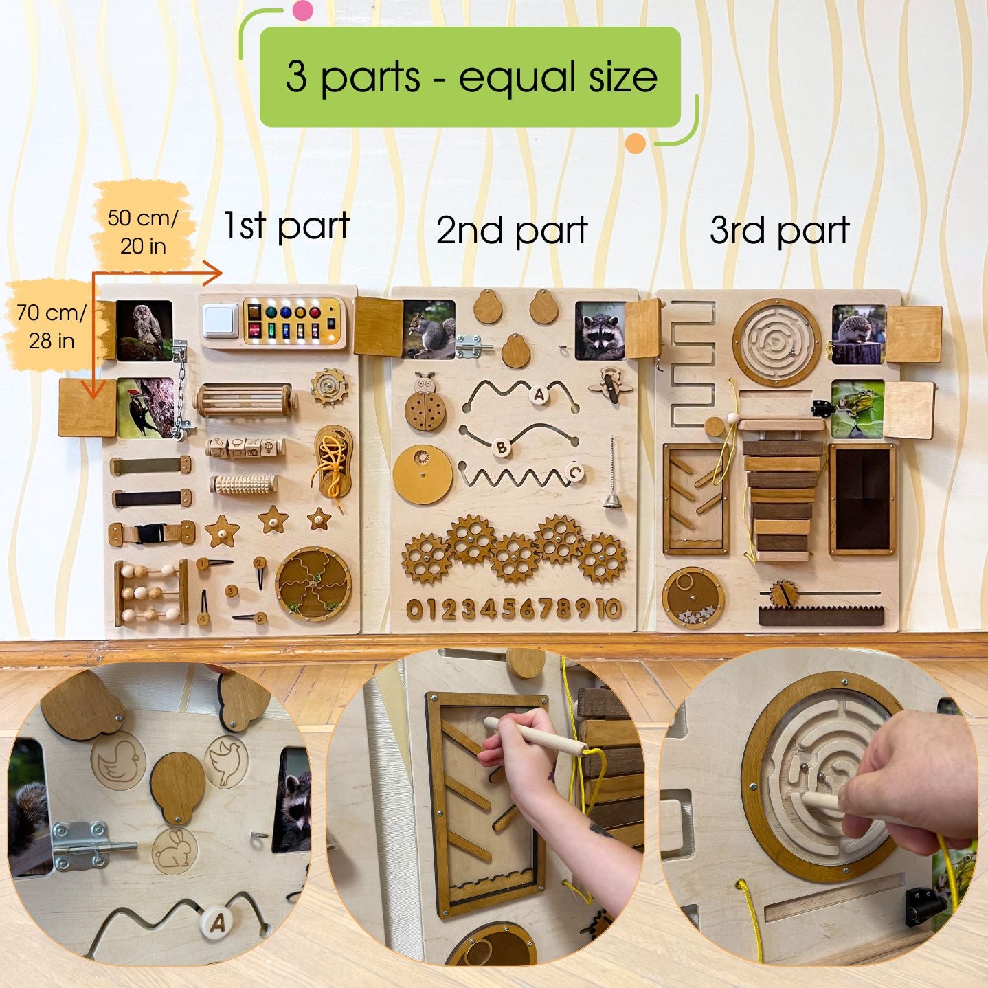 Sensory Wall Panels For Sensory Room| 2parts of 3 | Large busy board for wall
