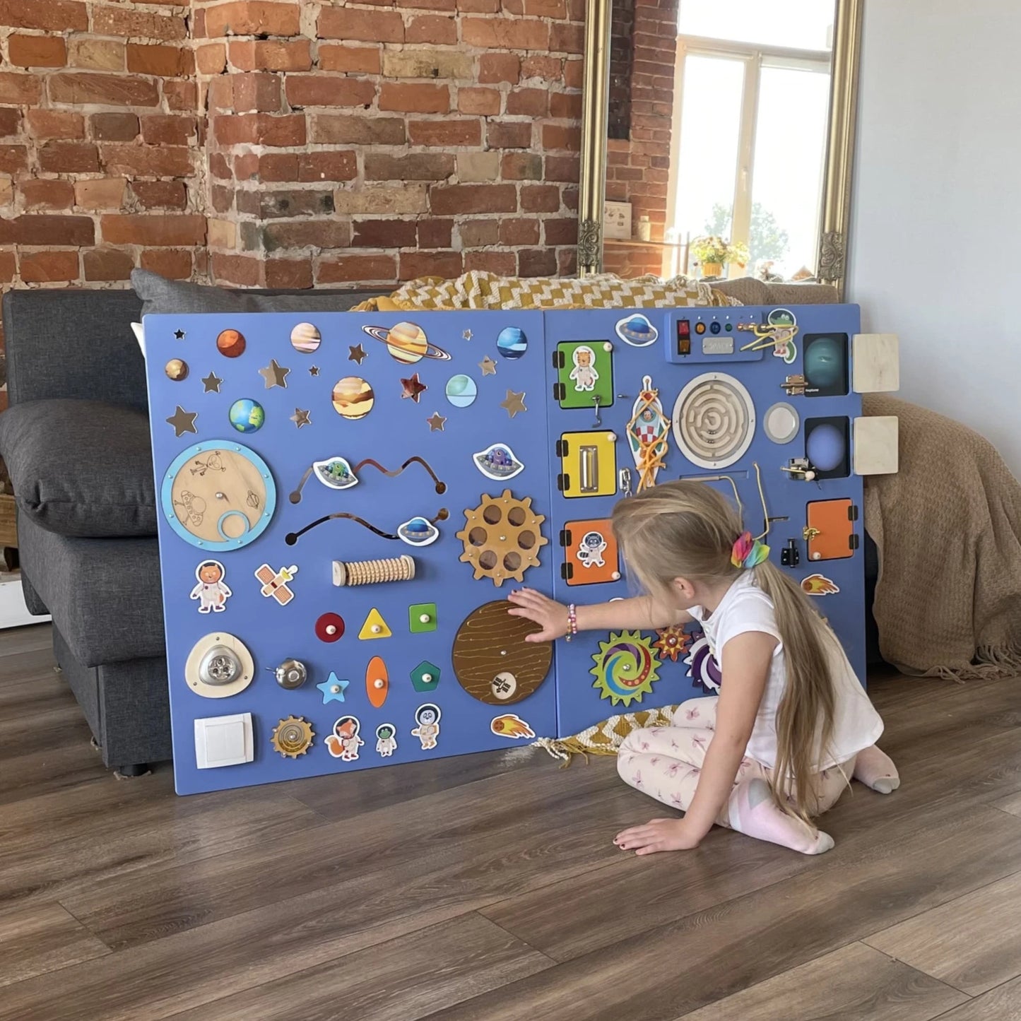 sensory-wall-panel-space-theme-deep-purple-with-girl-schools-nurseries-clinics