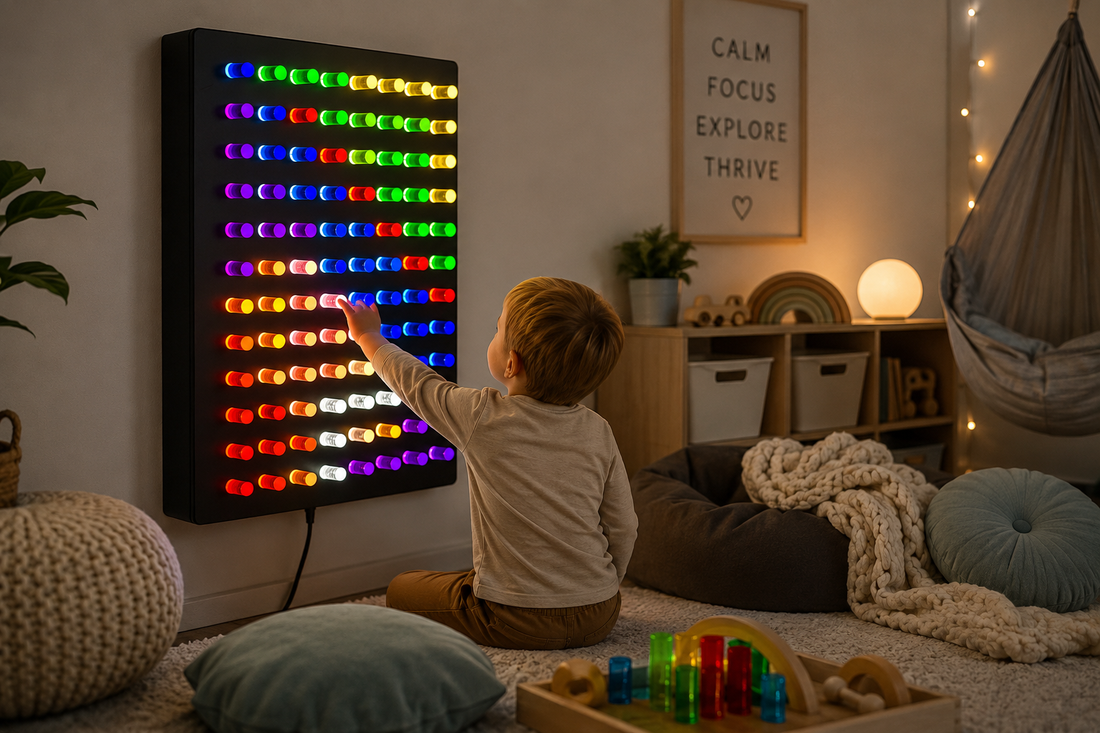 Giant Light Peg Board for Autism, ADHD and Sensory Therapy Spaces