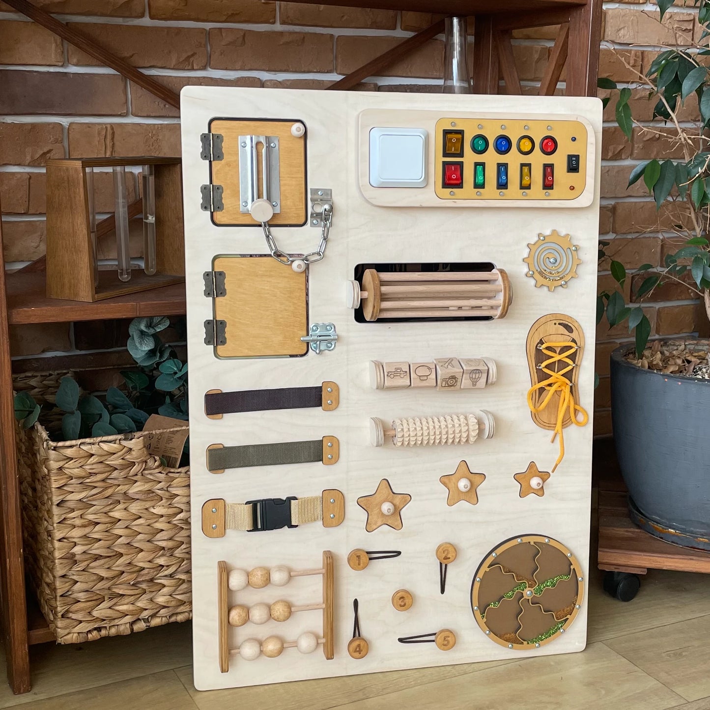 Sensory Wall Panel 50х70cm  | 1 section of 3 | Large busy board for wall