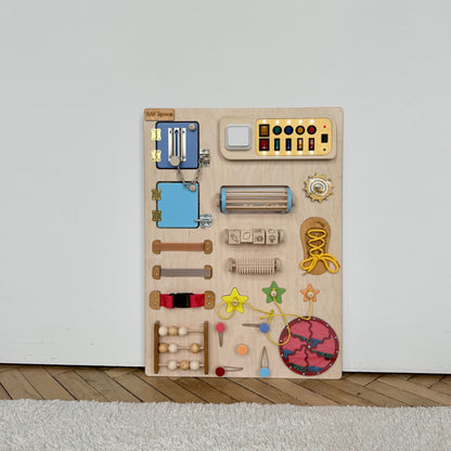 Colorful Wooden Busy Board for Toddlers 50х70cm