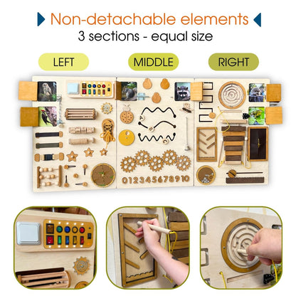 Sensory Wall Panels For Sensory Room and Memory Care | 3 sections | Large busy board for wall