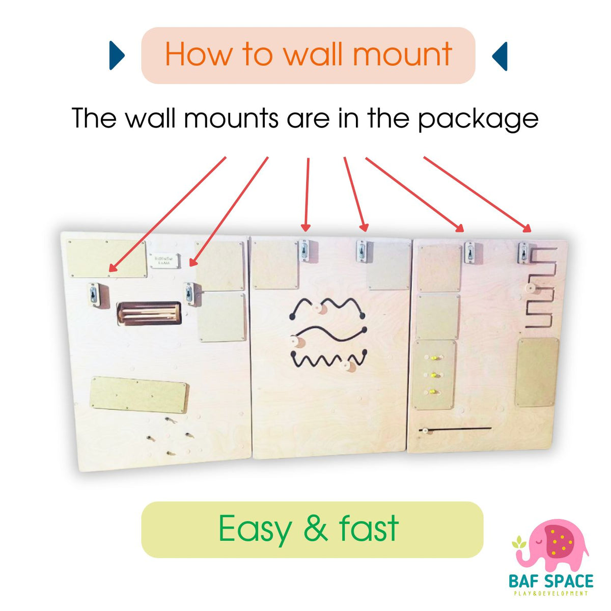 Sensory Wall Panels For Sensory Room and Memory Care | 3 sections | Large busy board for wall