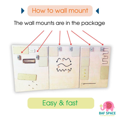 Sensory Wall Panels For Sensory Room and Memory Care | 3 sections | Large busy board for wall