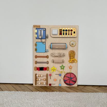 Colorful Wooden Busy Board for Toddlers 50х70cm