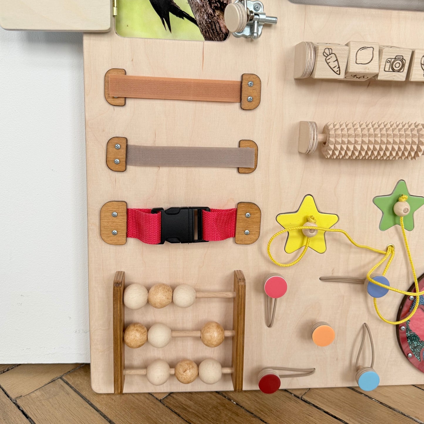 Colorful Wooden Busy Board for Toddlers 50х70cm