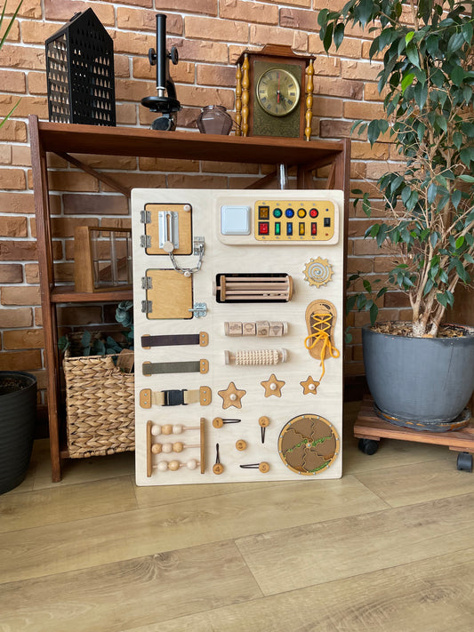 Natural Wooden Busy Board for Toddlers 50х70cm