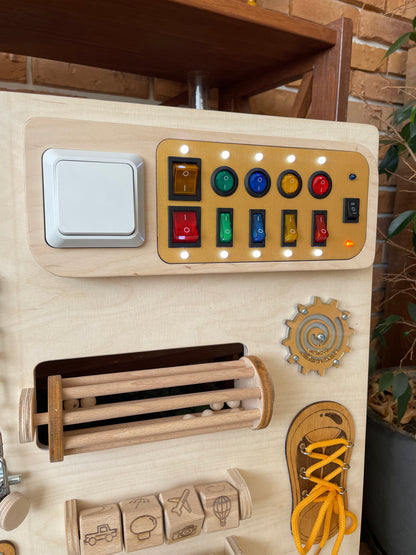 Natural Wooden Busy Board for Toddlers 50х70cm