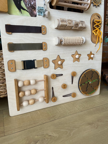 Natural Wooden Busy Board for Toddlers 50х70cm