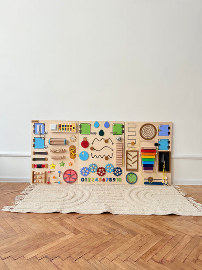 Sensory Wall Panels For Sensory Room and Memory Care | 3 sections | Large busy board for wall