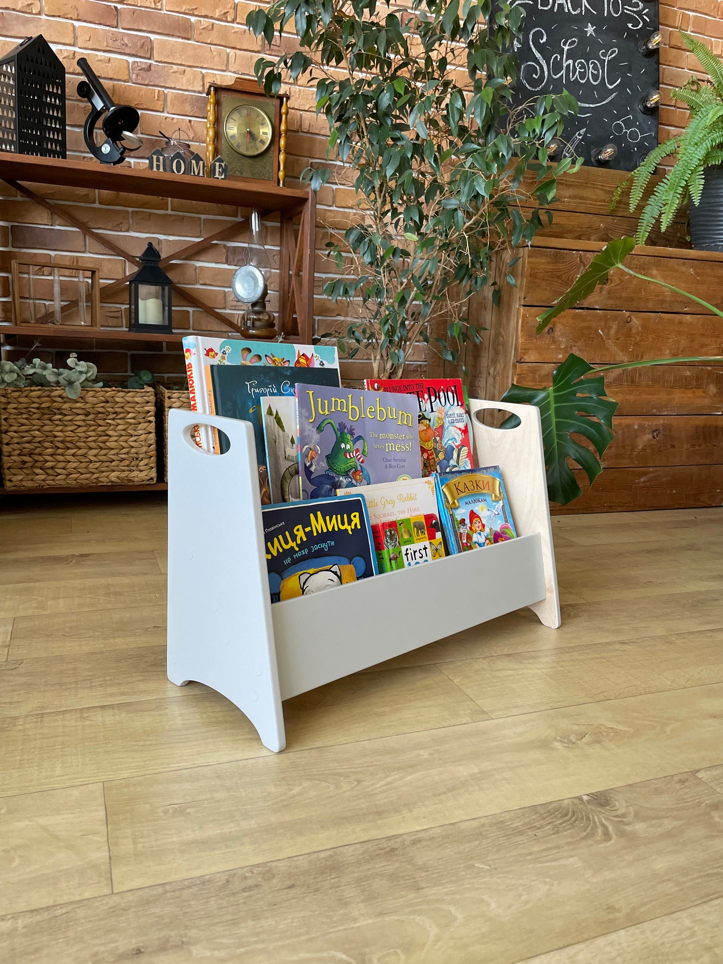 Kids bookshelf | Childrens book storage | Nursery book case of 2 sections