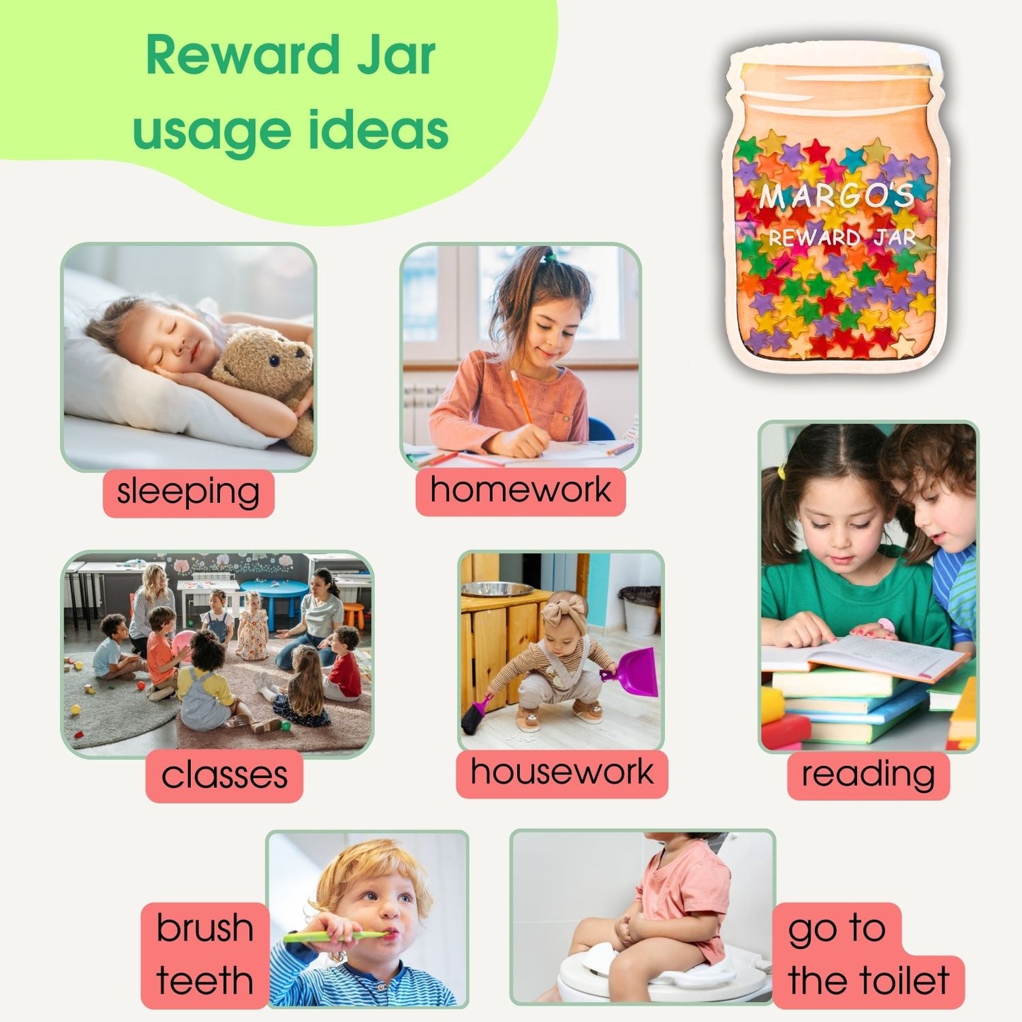 Reward jar with magnets, behavior reward system for kids