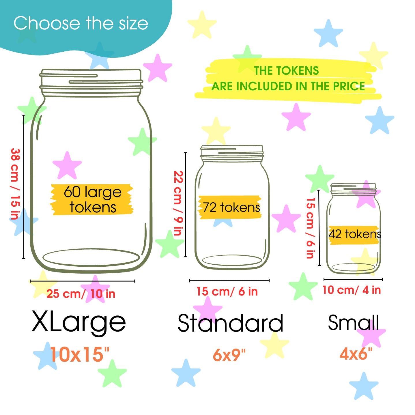 Classroom reward jar with stars tokens