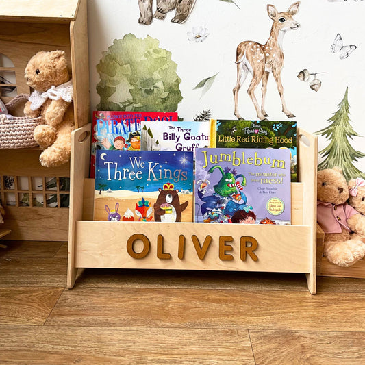 Kids bookshelf | Childrens book storage | Nursery book case of 2 sections