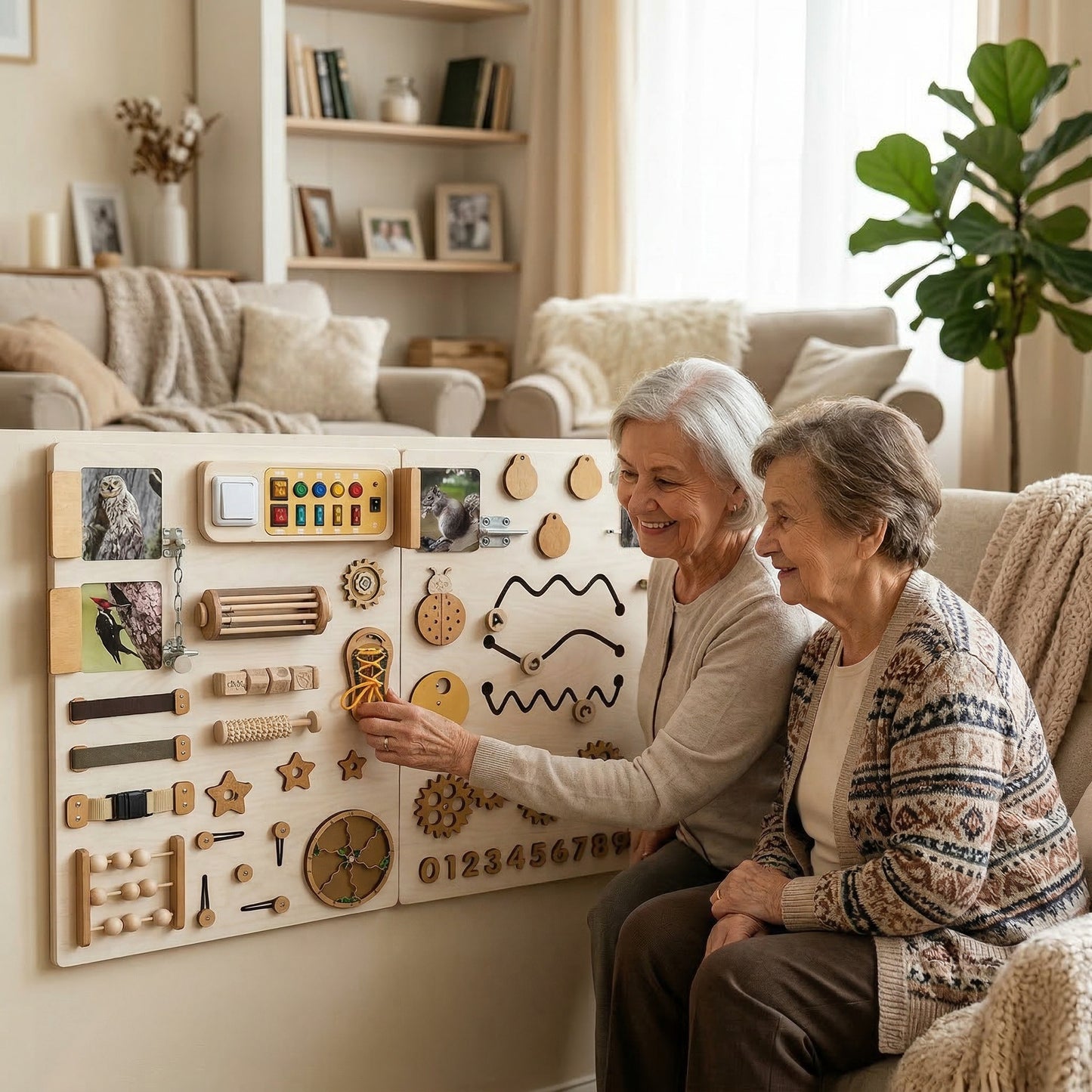 Sensory Wall Panels For Sensory Room and Memory Care | 3 sections | Large busy board for wall