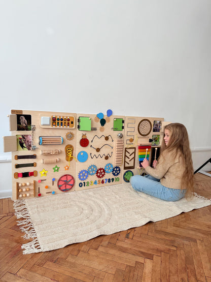 Sensory Wall Panels For Kids & Adults| Large busy board for wall 150x70cm|Colorful